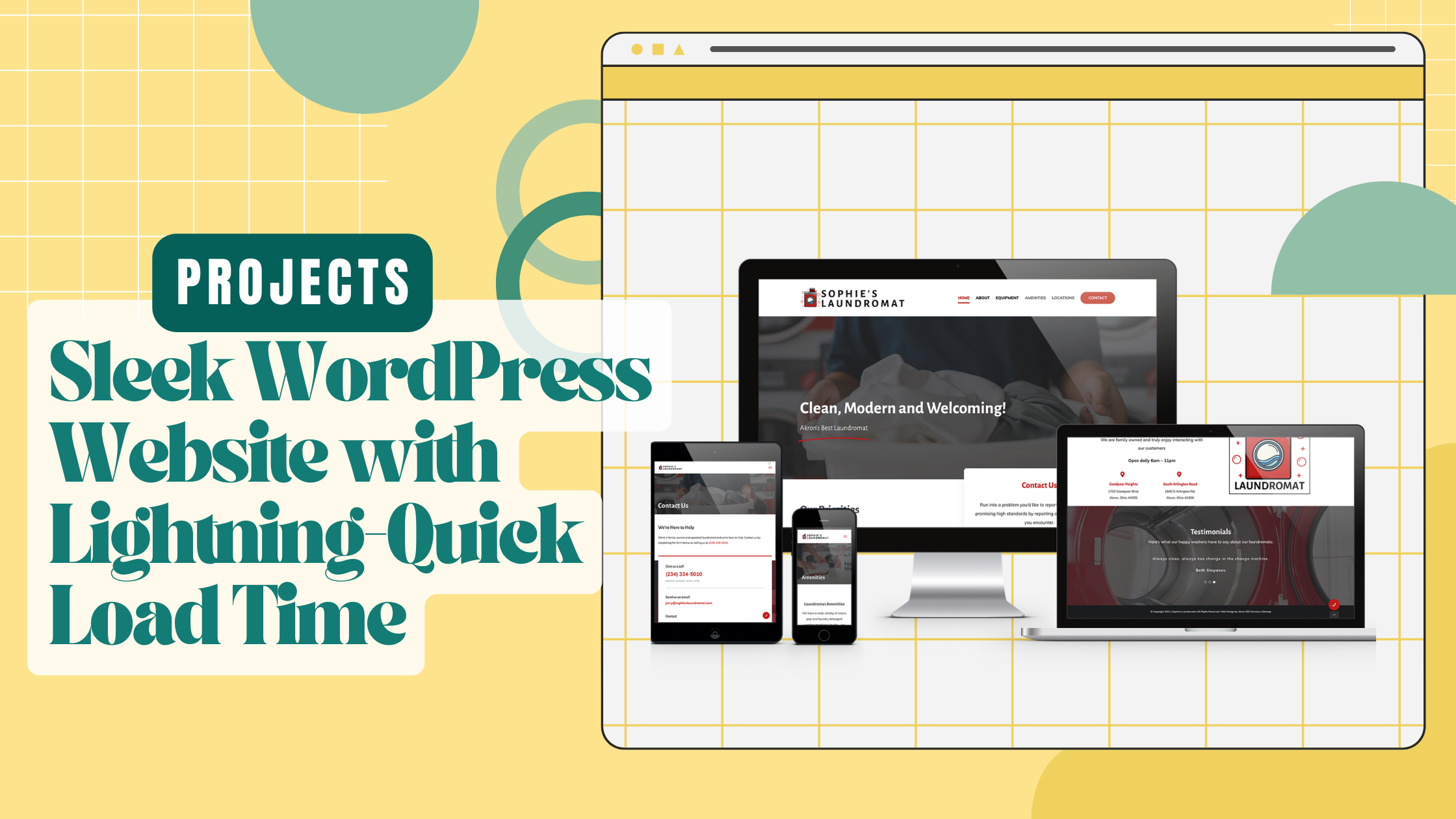 project cover for wordpress website with quick load time